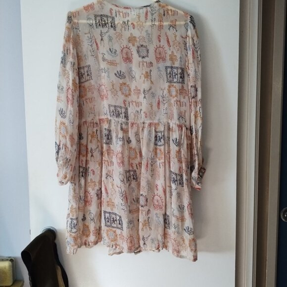 Velvet by Graham and Spencer Chiffon Embroidered Dress L - Picture 3 of 4